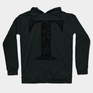 Floral Letter T - Capital Letter Hoodie